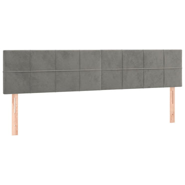 vidaXL Kopfteile 2 Stk. Hellgrau 90x5x78/88 cm Samt