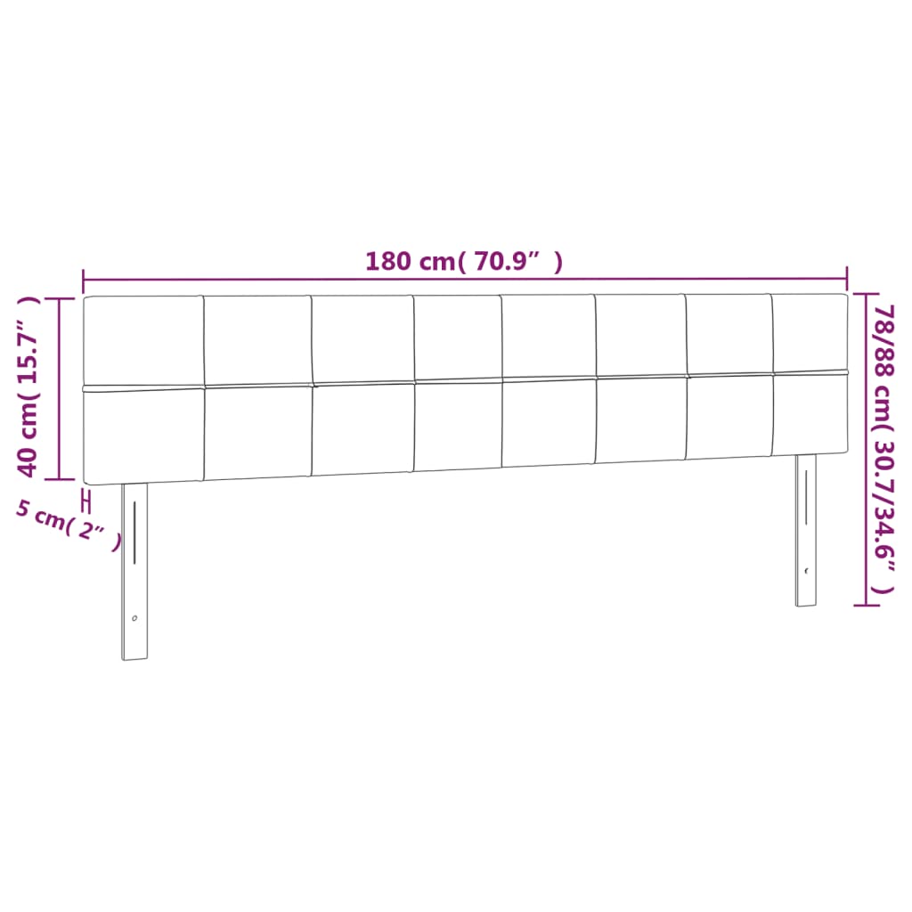 vidaXL Kopfteile 2 Stk. Dunkelgrau 90x5x78/88 cm Samt