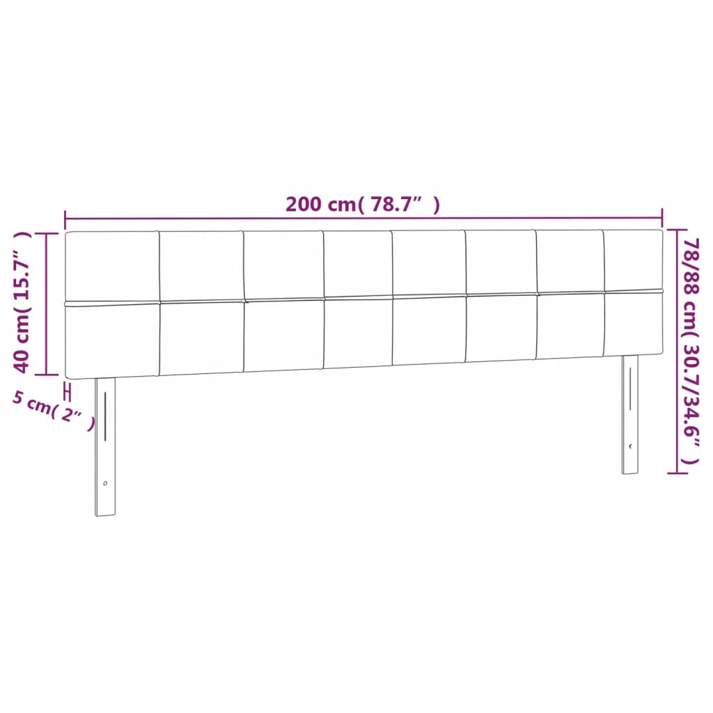 vidaXL Têtes de lit 2 pcs Gris foncé 100x5x78/88 cm Tissu