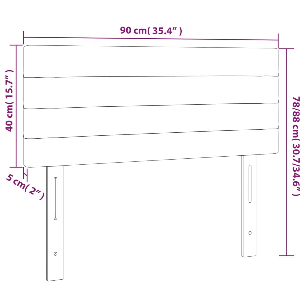 vidaXL Kopfteil Dunkelgrau 90x5x78/88 cm Samt