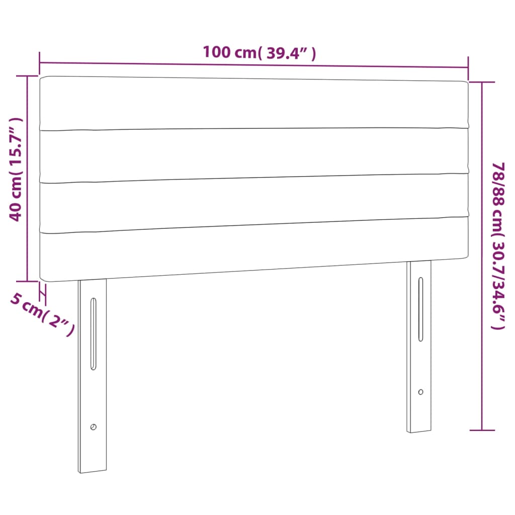 vidaXL Kopfteil Rosa 100x5x78/88 cm Samt