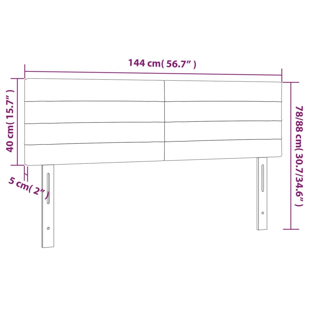 vidaXL Kopfteile 2 Stk. Dunkelbraun 72x5x78/88 cm Stoff