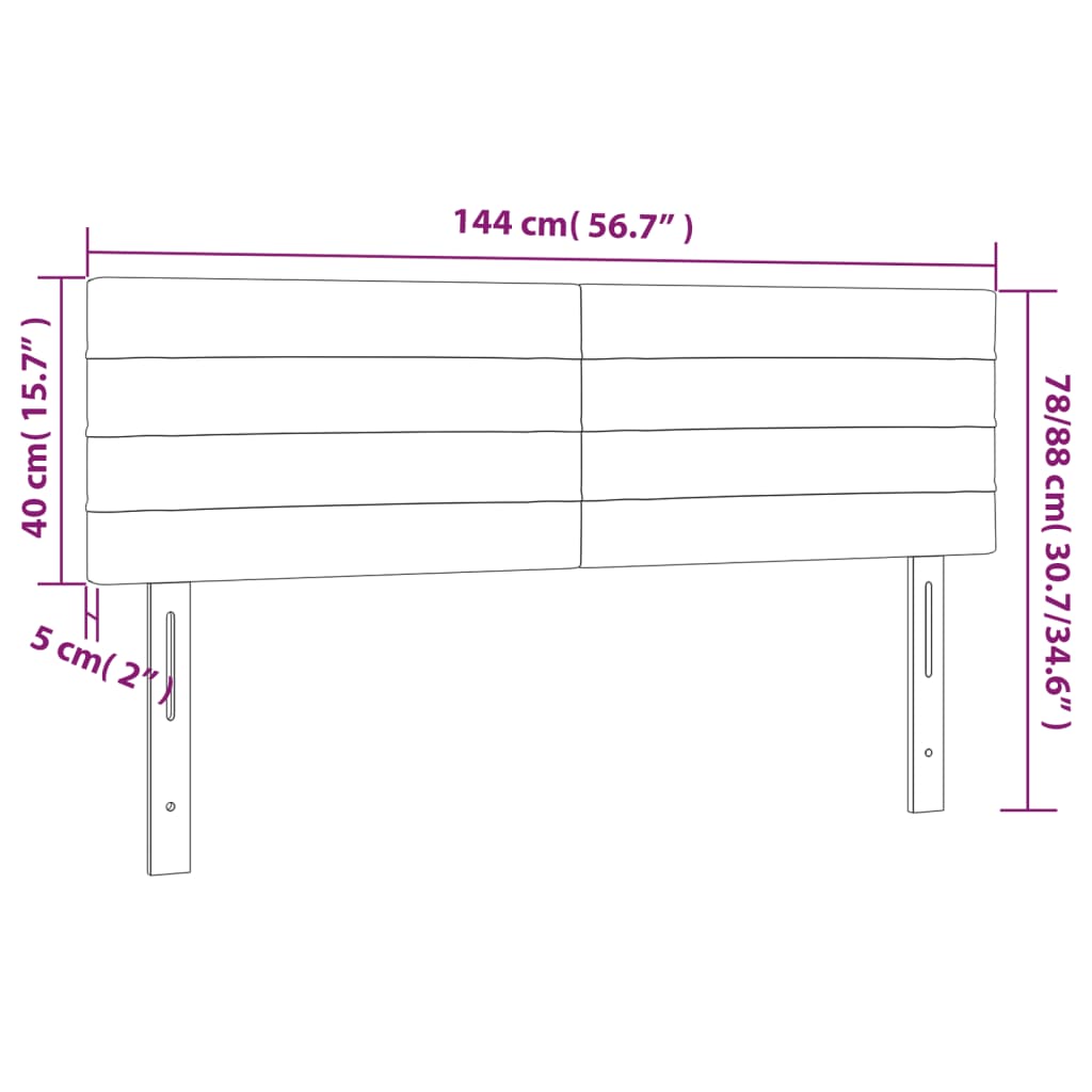 vidaXL Kopfteile 2 Stk. Blau 72x5x78/88 cm Stoff