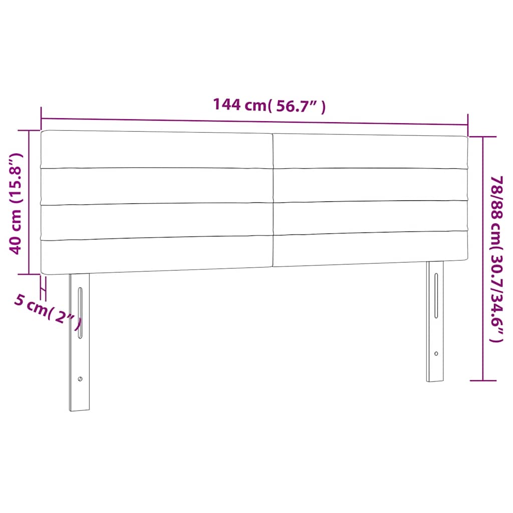 Kopfteile 2 Stk. Dunkelgrau 72x5x78/88 cm Samt