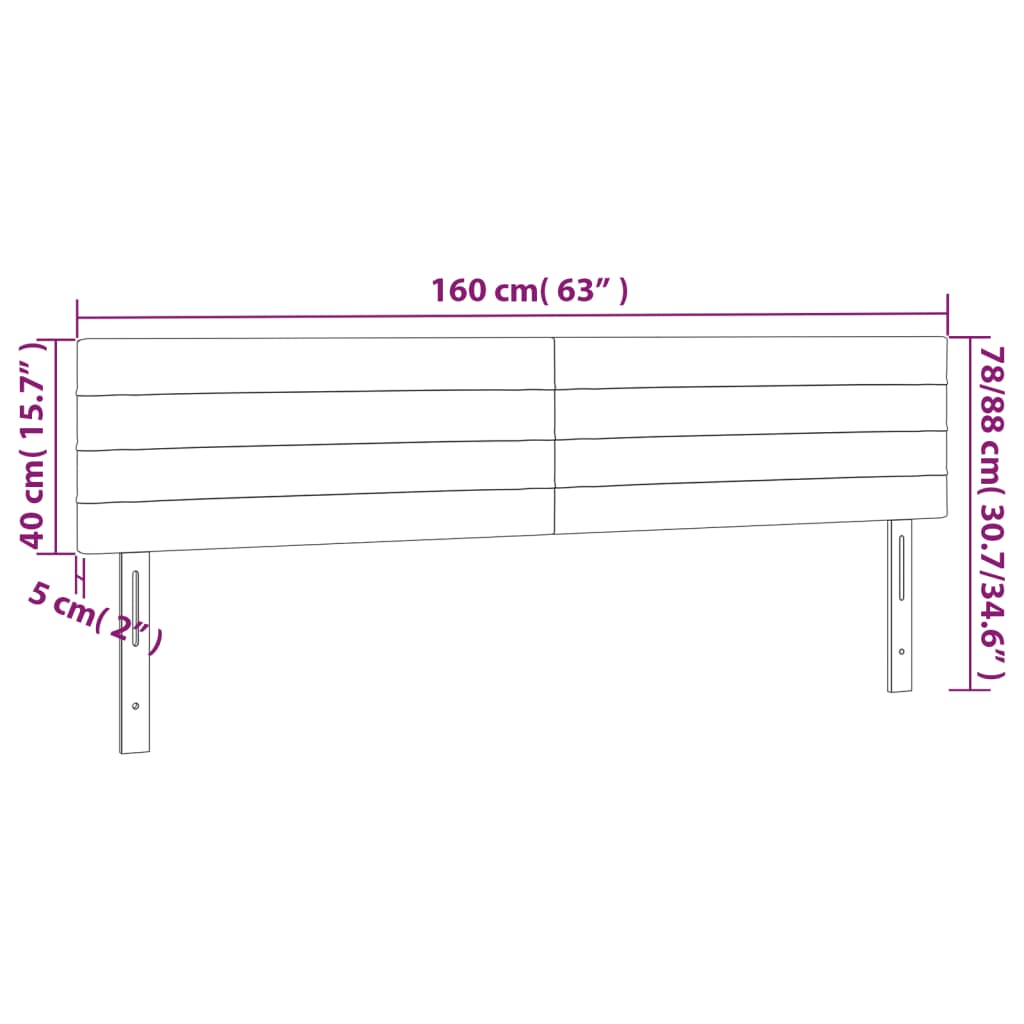 vidaXL Kopfteile 2 Stk. Taupe 80x5x78/88 cm Stoff