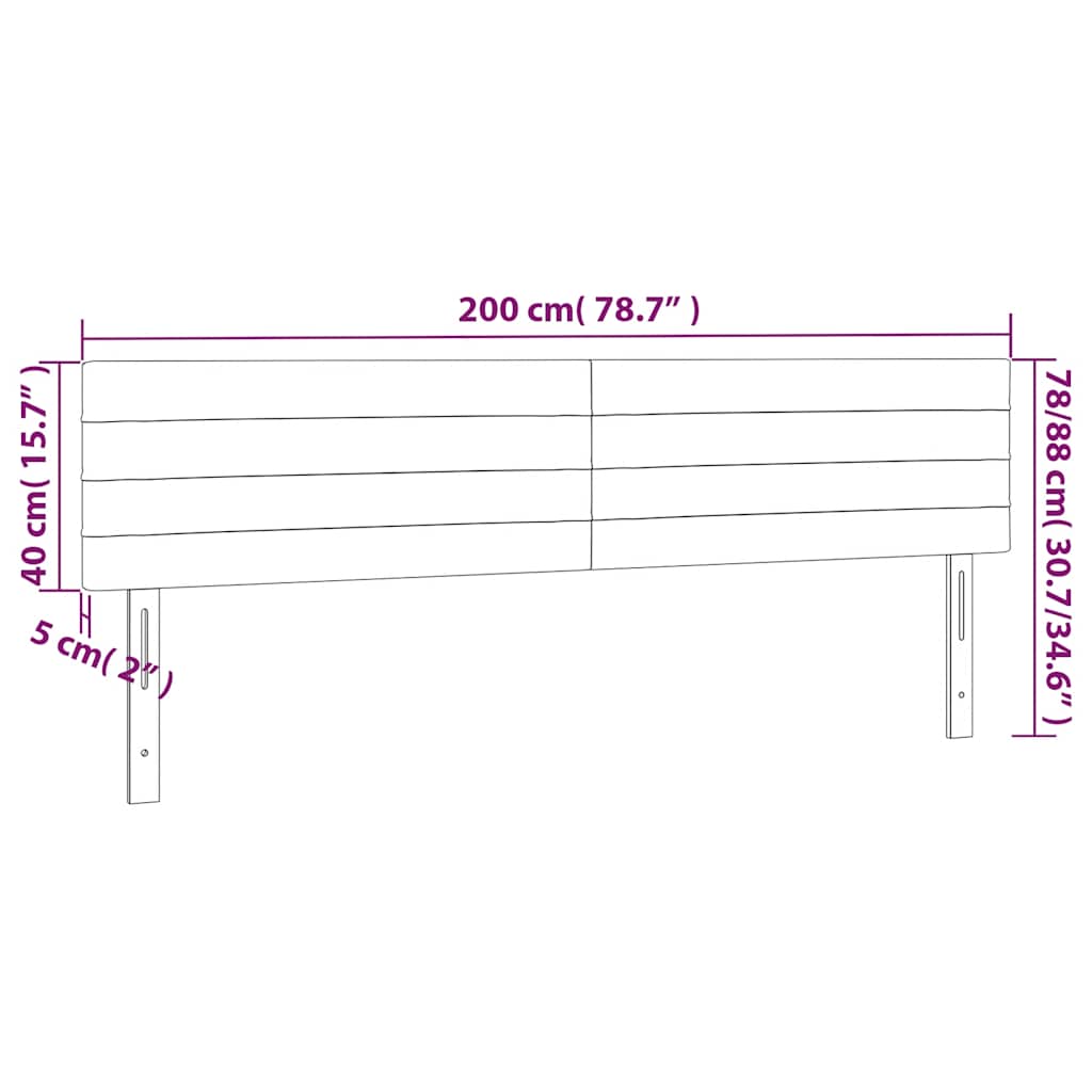 vidaXL Kopfteile 2 Stk. Dunkelgrün 100x5x78/88 cm Samt