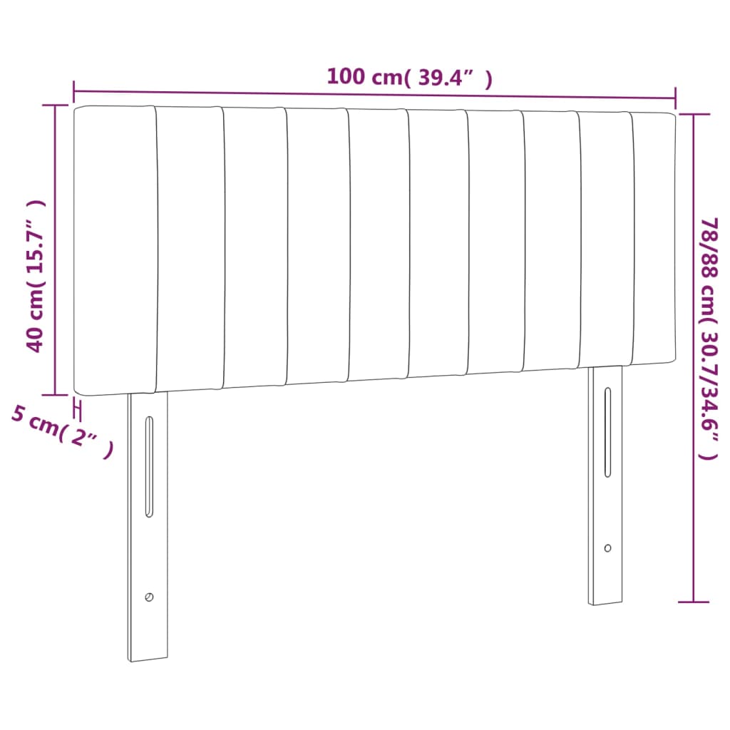 vidaXL Kopfteil Hellgrau 100x5x78/88 cm Stoff
