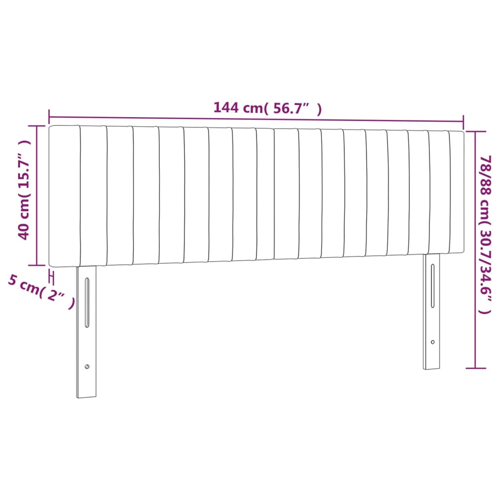 vidaXL Kopfteile 2 Stk. Taupe 72x5x78/88 cm Stoff