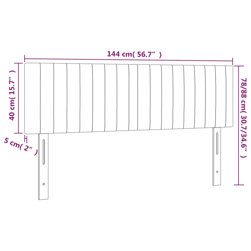 vidaXL Kopfteile 2 Stk. Creme 72x5x78/88 cm Stoff