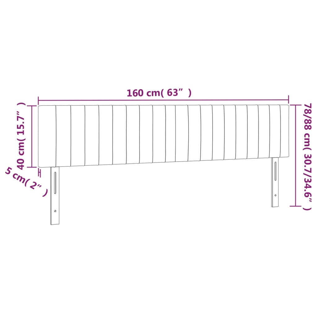 vidaXL Kopfteile 2 Stk. Schwarz 80x5x78/88 cm Stoff