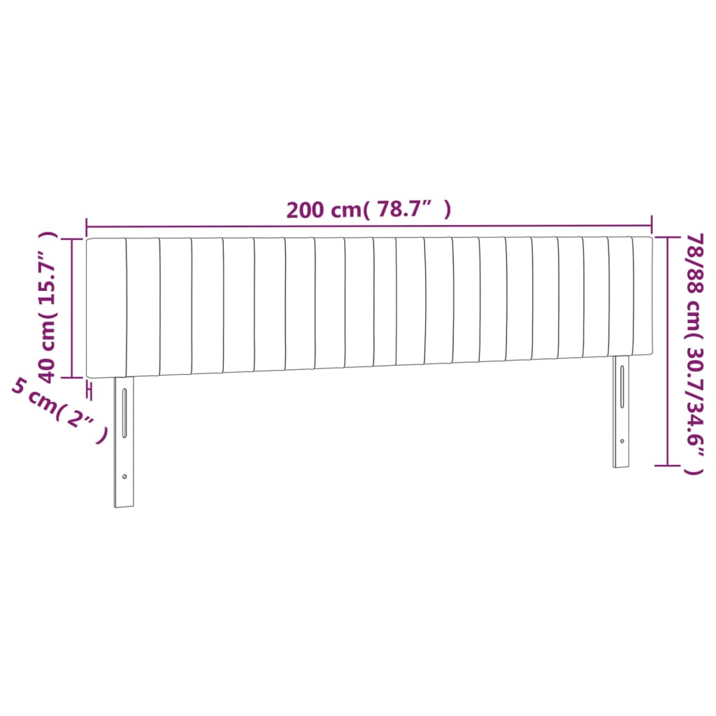 vidaXL Kopfteile 2 Stk. Hellgrau 100x5x78/88 cm Stoff