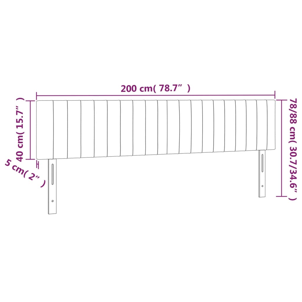 vidaXL Kopfteile 2 Stk. Creme 100x5x78/88 cm Stoff