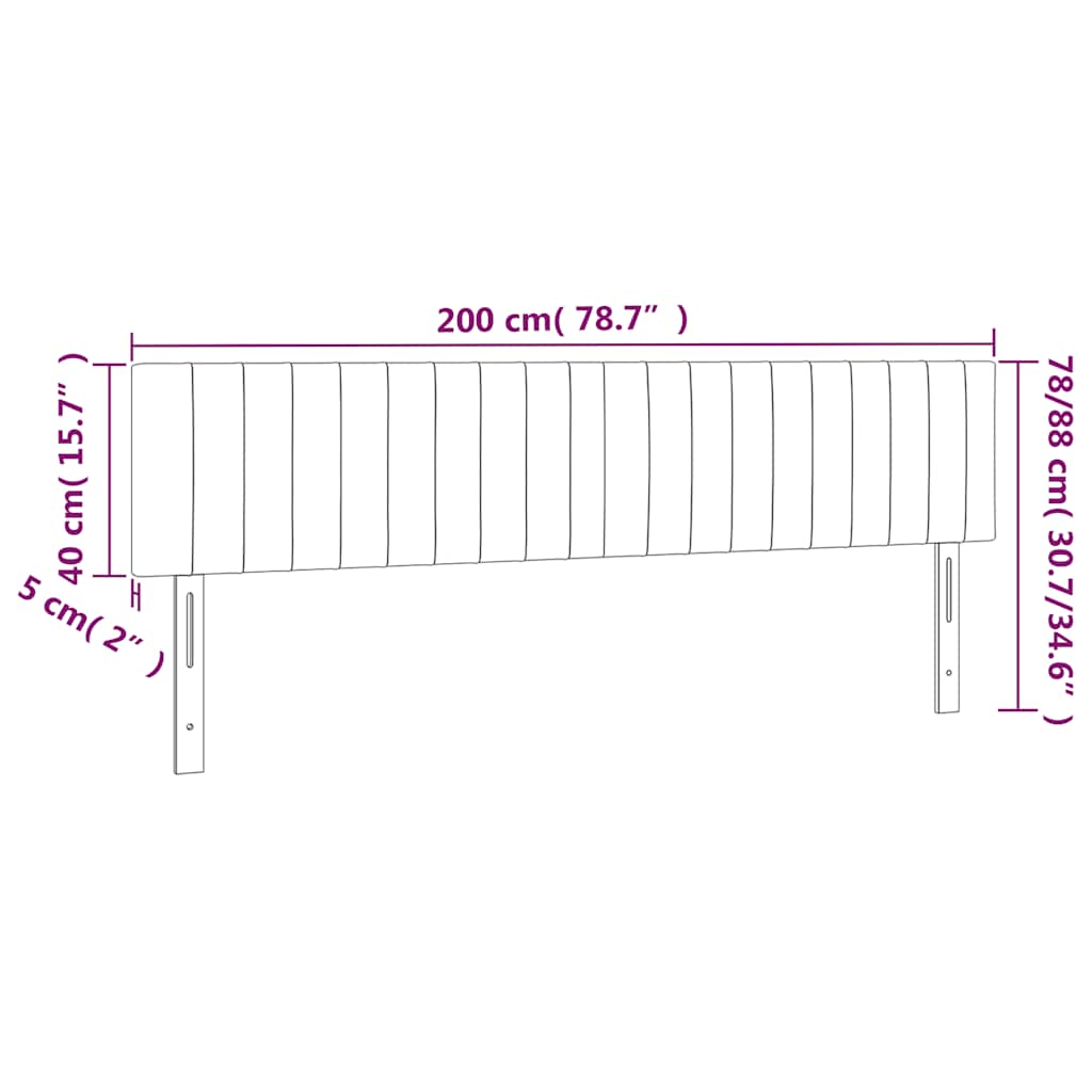 vidaXL Kopfteile 2 Stk. Dunkelgrün 100x5x78/88 cm Samt