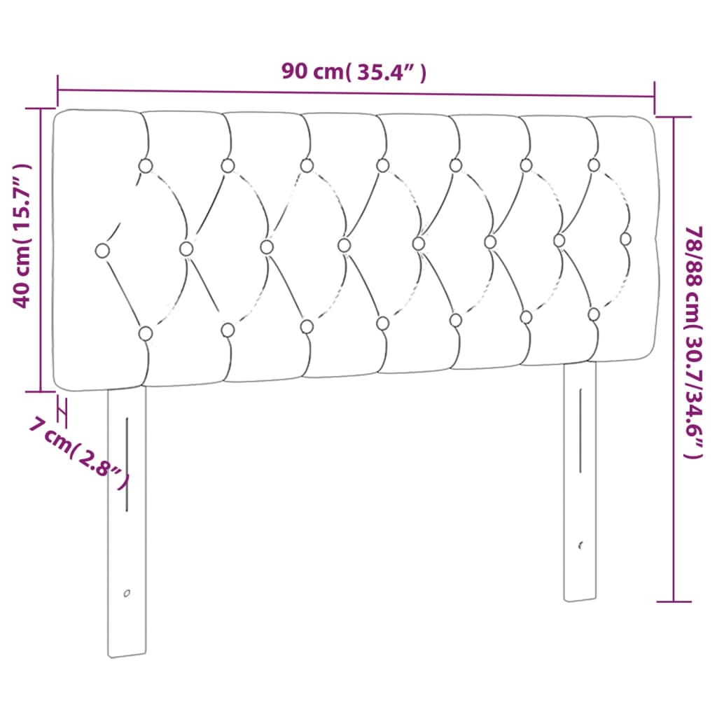 vidaXL Kopfteil Dunkelbraun 90x7x78/88 cm Stoff
