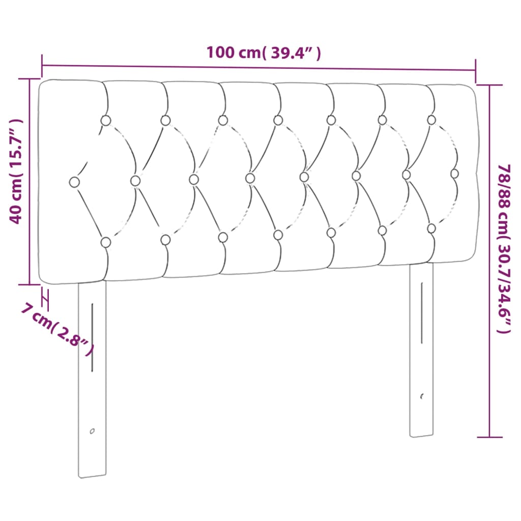 vidaXL Kopfteil Hellgrau 100x7x78/88 cm Stoff