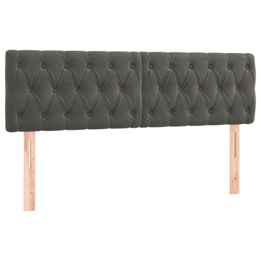 vidaXL Kopfteile 2 Stk. Dunkelgrau 80x7x78/88 cm Samt