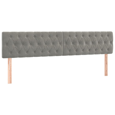 vidaXL Kopfteile 2 Stk. Hellgrau 90x7x78/88 cm Samt