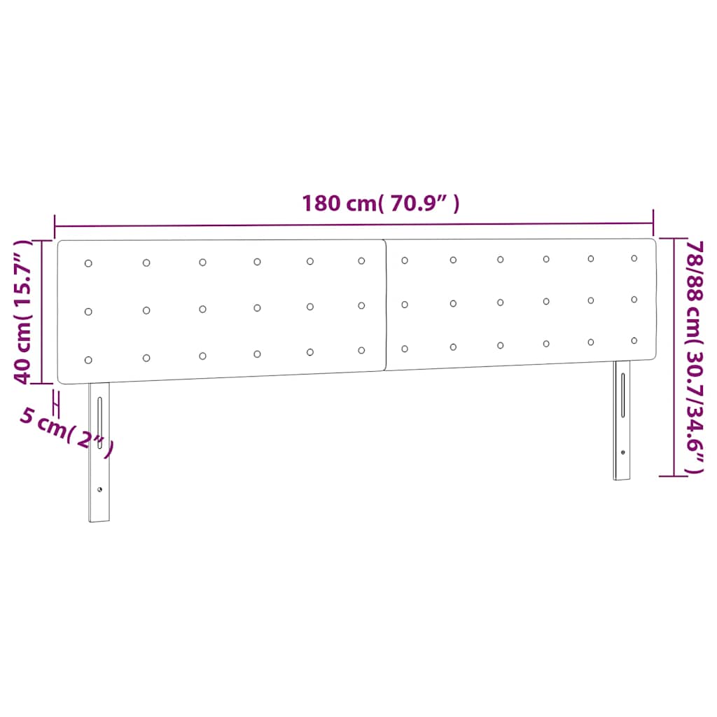 vidaXL Kopfteile 2 Stk. Dunkelgrün 90x5x78/88 cm Samt