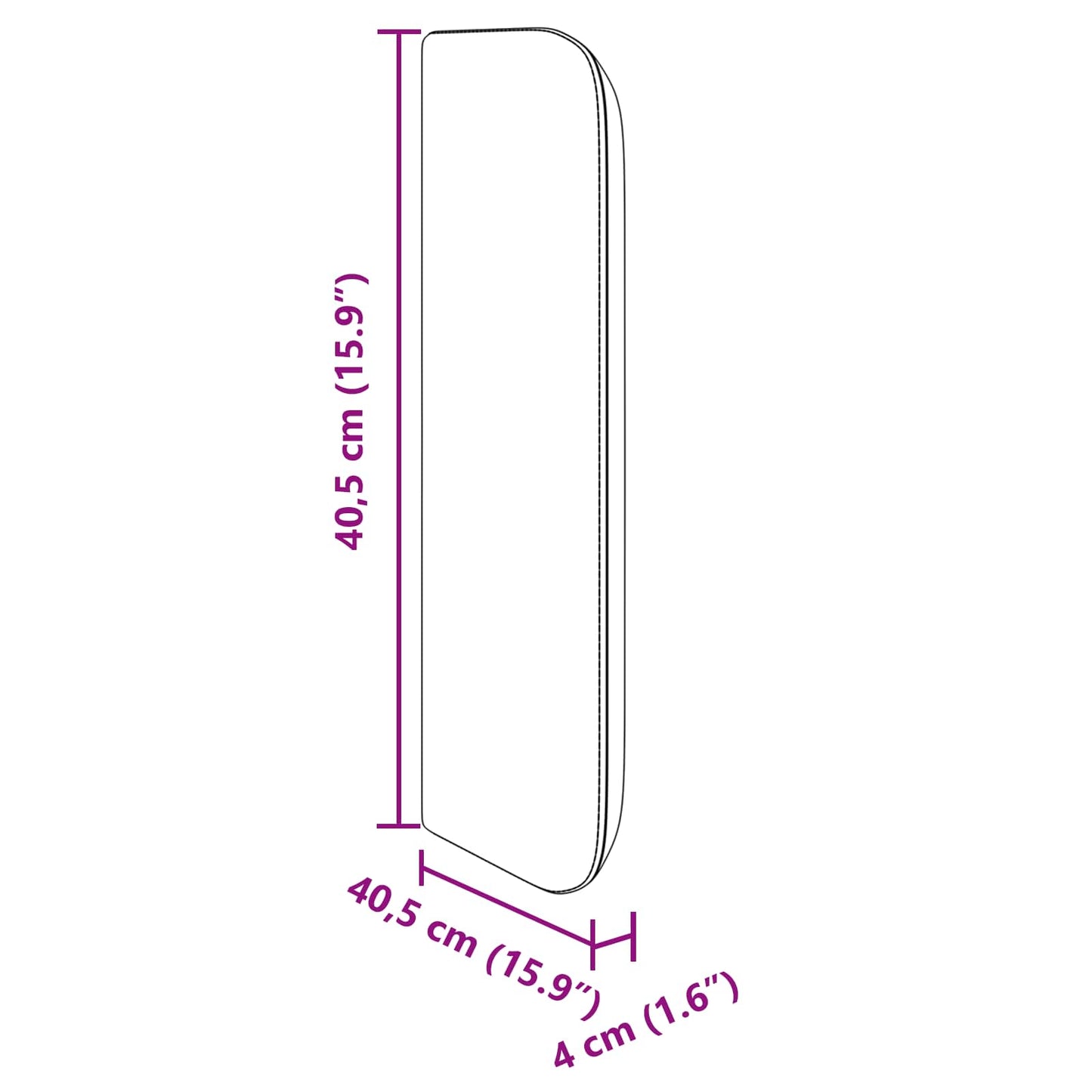 Kopfteil Ohr Weiß 40,5 x 40,5 x 4 cm PVC