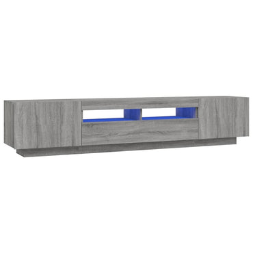vidaXL Ensemble de 2 meubles TV avec lumières LED Gris Sonoma Bois d'ingénierie
