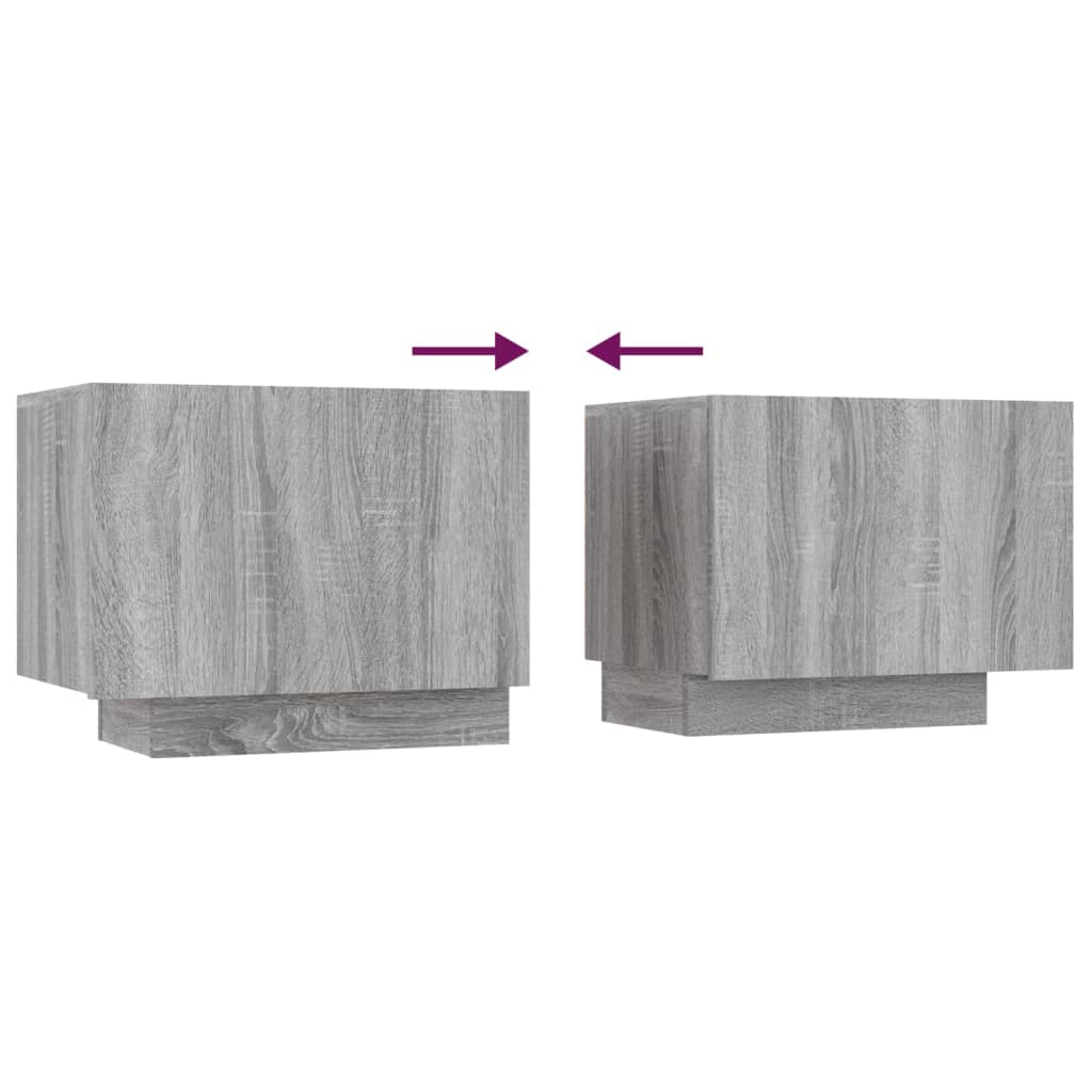 vidaXL Ensemble de 2 meubles TV avec lumières LED Gris Sonoma Bois d'ingénierie