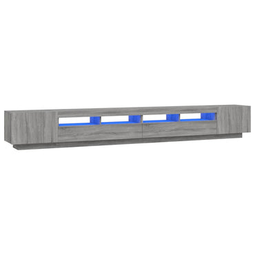 vidaXL Meuble TV 3 pcs avec lumières LED Gris Chêne Sonoma Aggloméré
