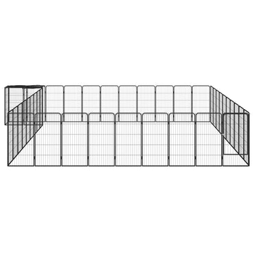 vidaXL Parc pour chien 42 pièces Noir 50x100 cm Acier poudré