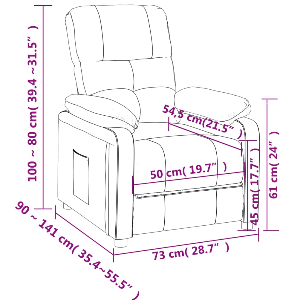 vidaXL Fauteuil de relaxation gris foncé en tissu