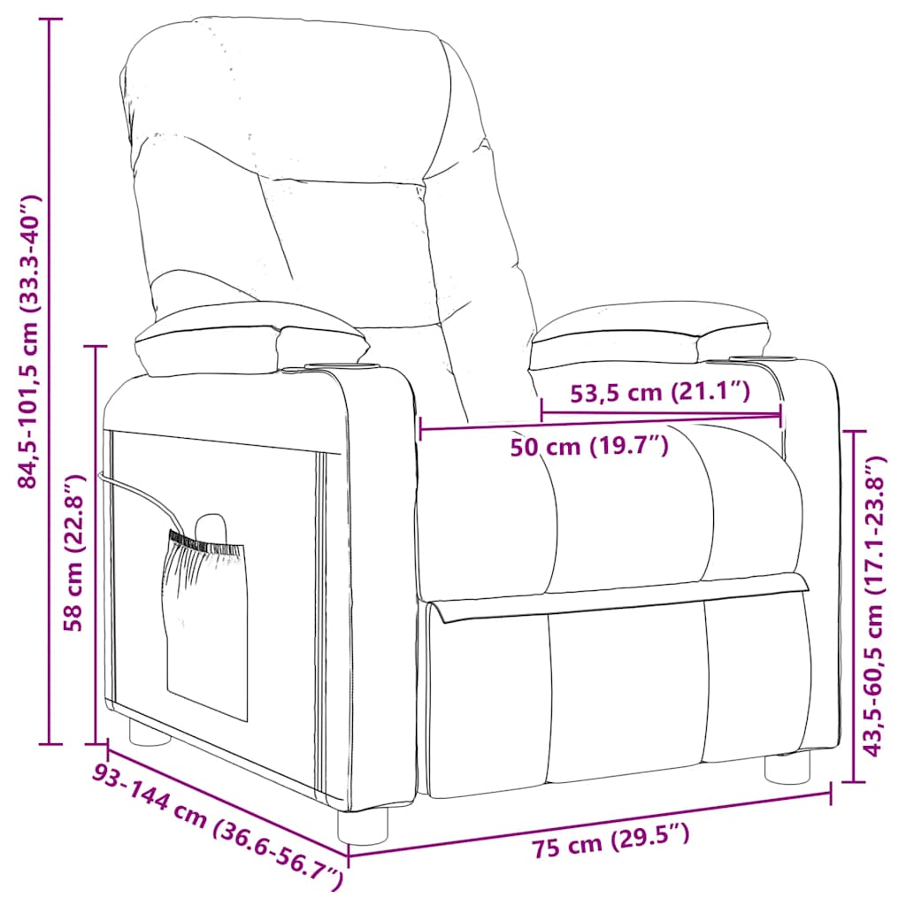 vidaXL Fauteuil de relaxation noir en tissu