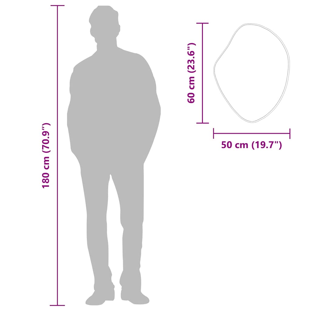 Wandspiegel Golden 60x50 cm