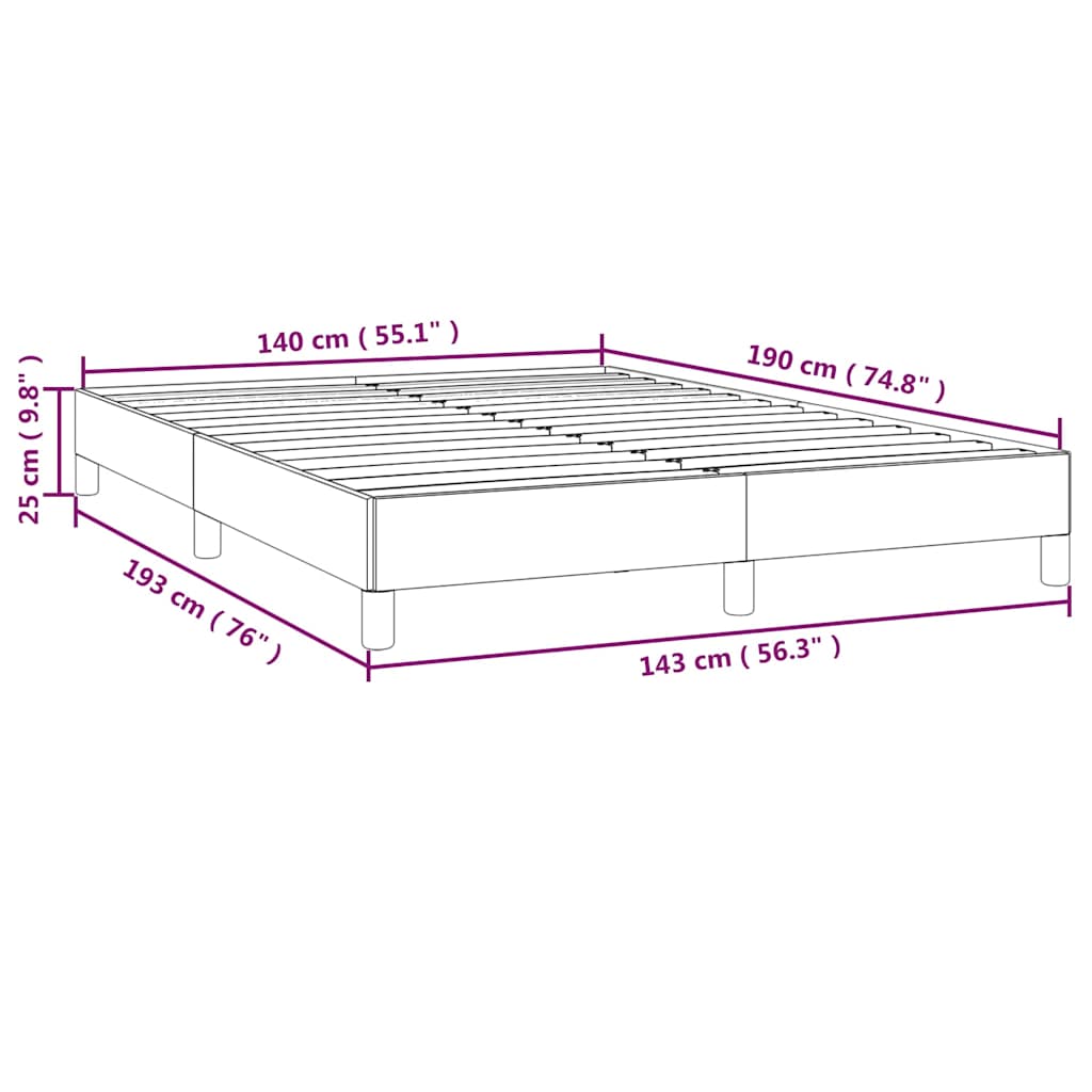 Bettgestell ohne Matratze Dunkelblau 140x190 cm Samt