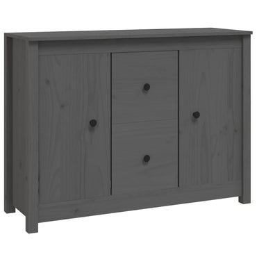 vidaXL Buffet gris 100x35x74 cm Bois de pin massif