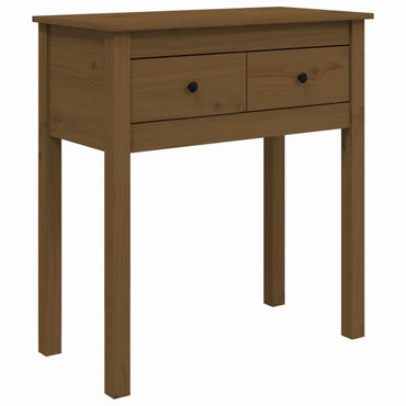 vidaXL Console en bois de pin massif marron miel 70x35x75 cm