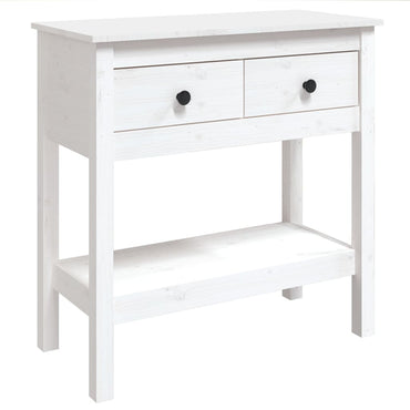 vidaXL Table console blanc 75x35x75 cm Bois de pin massif