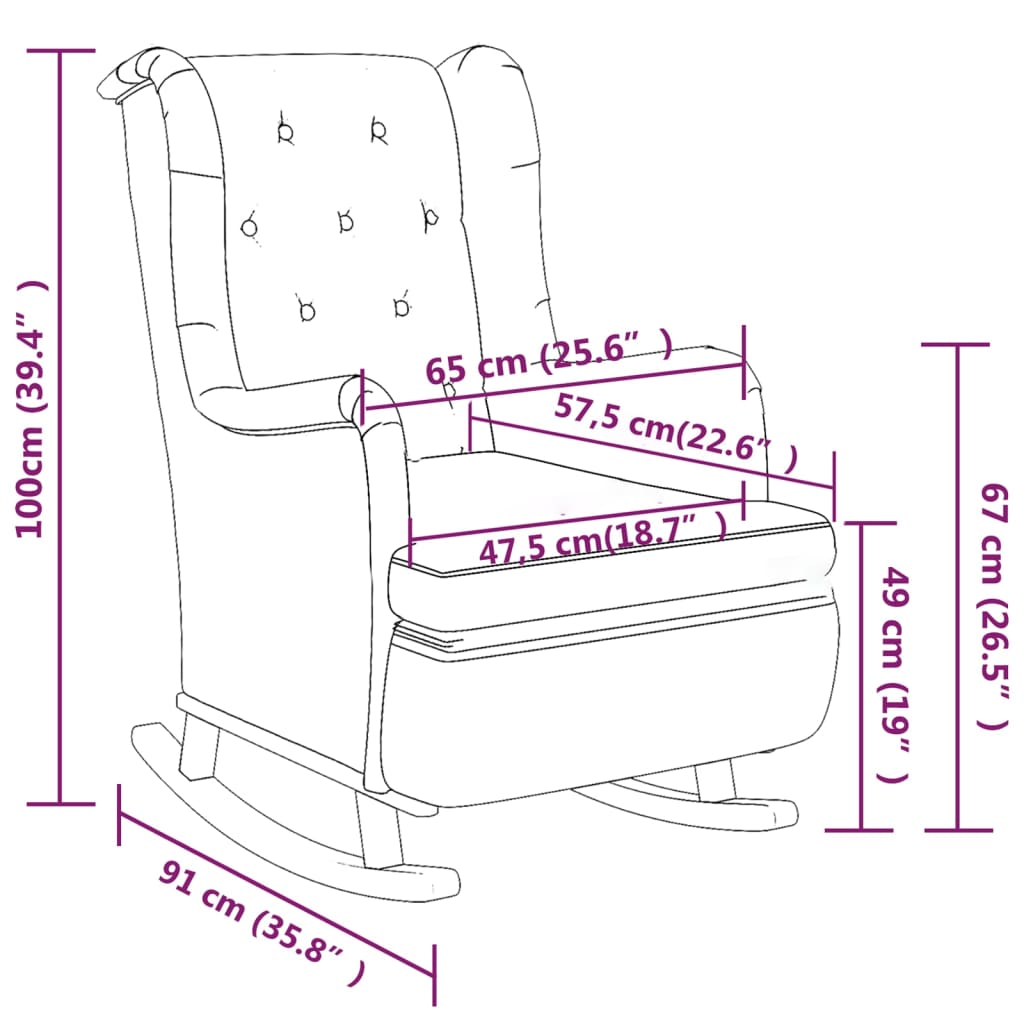 vidaXL Fauteuil à bascule avec repose-pieds Tissu Vert foncé