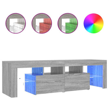 Meuble TV vidaXL avec lumières LED Gris Sonoma 140x36,5x40 cm