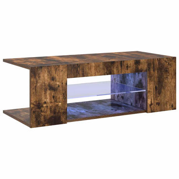 vidaXL TV-Schrank mit LED-Leuchten Räuchereiche 90x39x30 cm