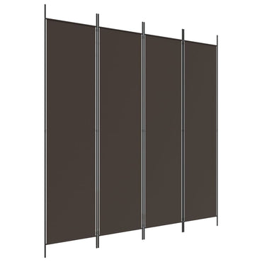 vidaXL 4-tlg. Paravent Braun 200x200 cm Stoff