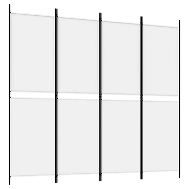 vidaXL 4-tlg. Paravent Weiß 200x180 cm Stoff