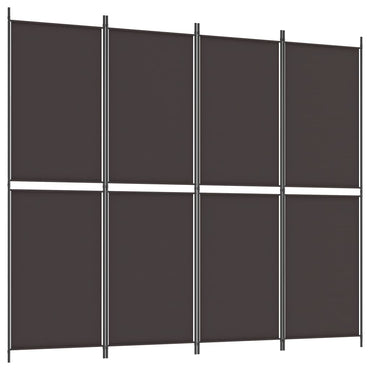 vidaXL 4-tlg. Paravent Braun 200x220 cm Stoff