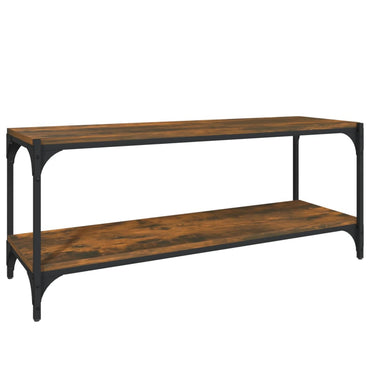 vidaXL Meuble TV chêne fumé 100x33x41 cm bois d'ingénierie et acier