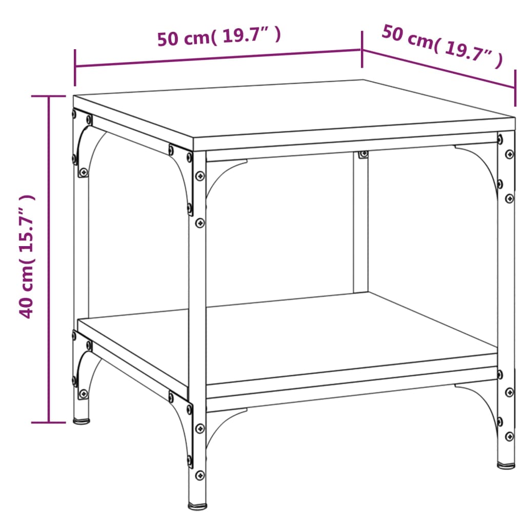 vidaXL Couchtisch Sonoma-Eiche 50x50x40 cm Holzwerkstoff