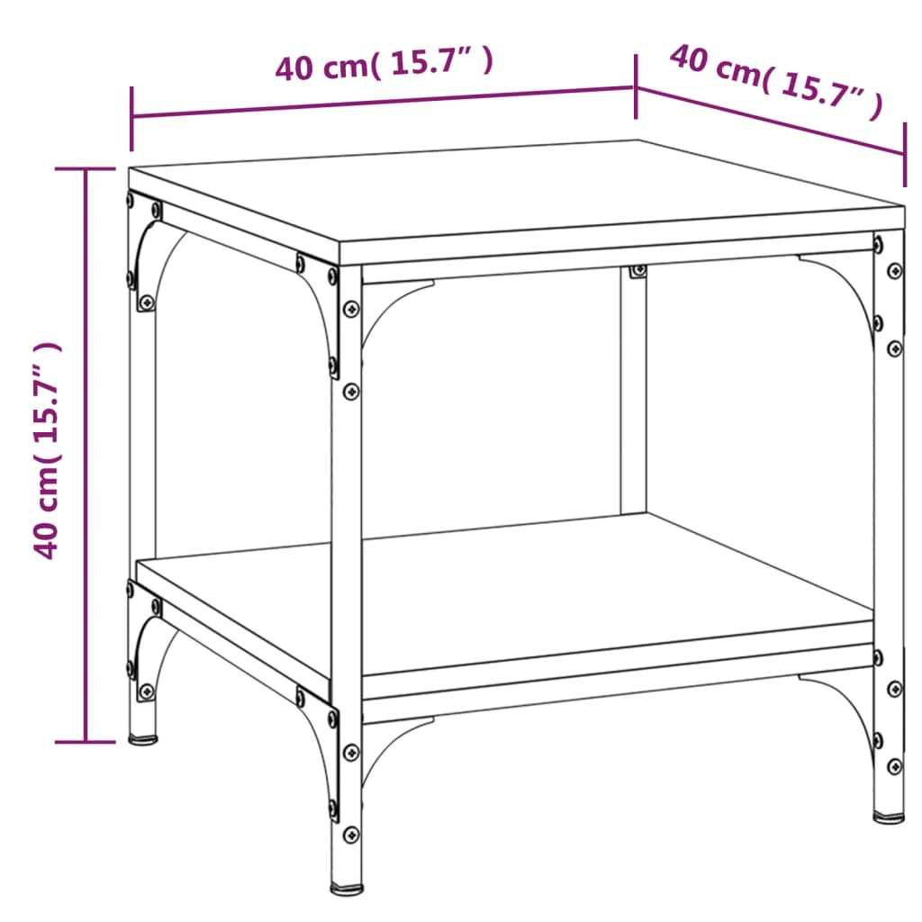 vidaXL Beistelltische 2 Stk. Braun Eiche 40x40x40 cm Holzwerkstoff