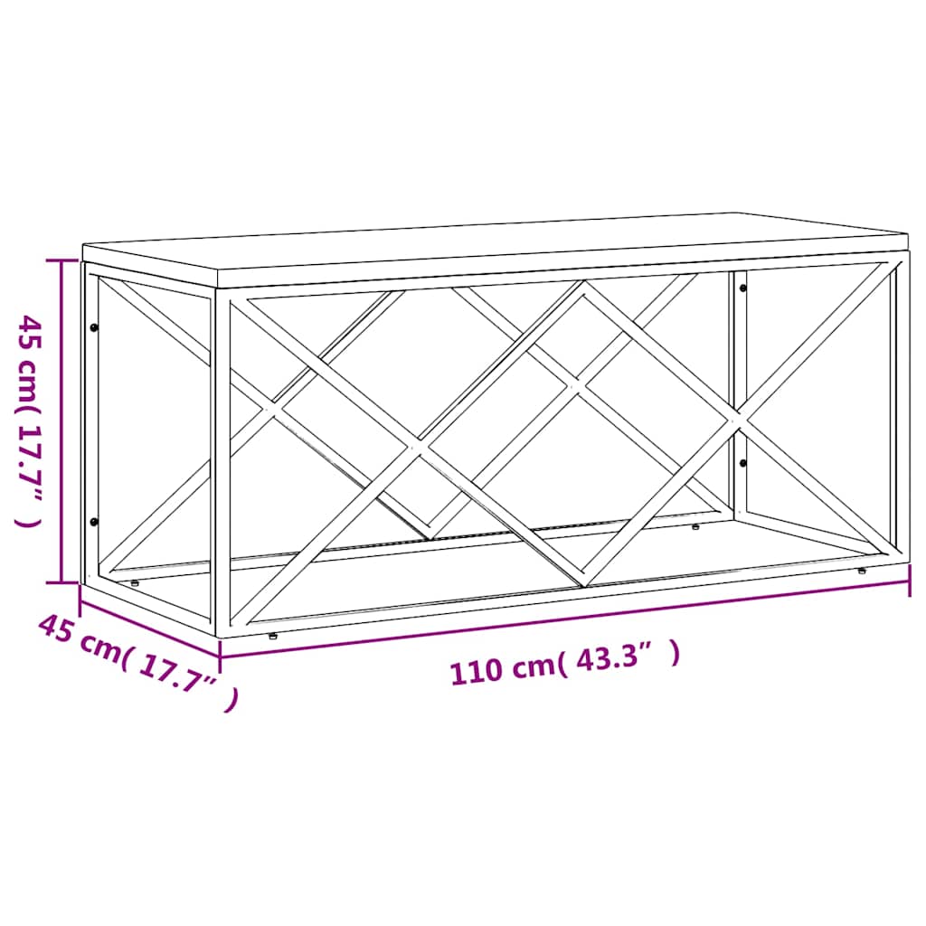 vidaXL Table basse en acier inoxydable et bois de récupération massif