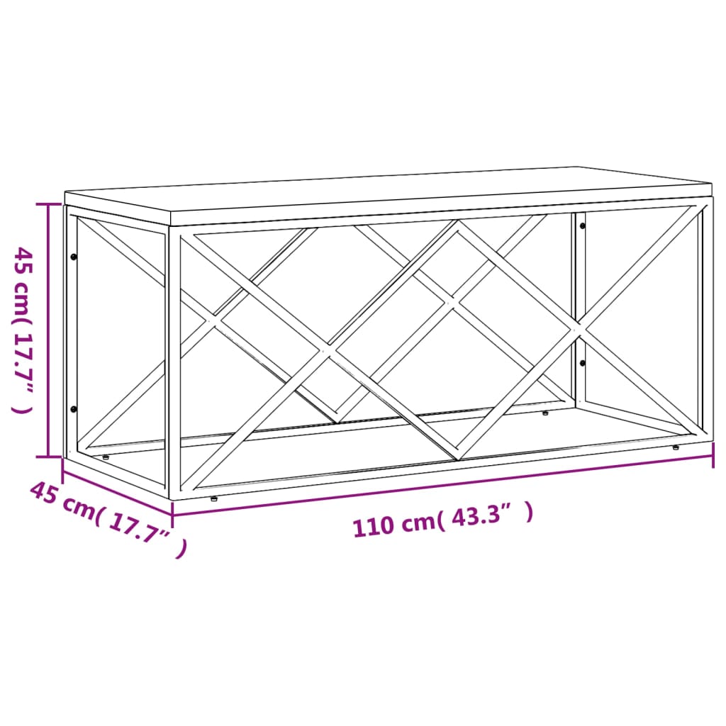vidaXL Table basse en acier inoxydable et bois de récupération massif