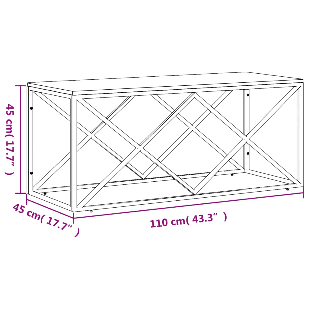 vidaXL Table basse en acier inoxydable et bois d'acacia massif