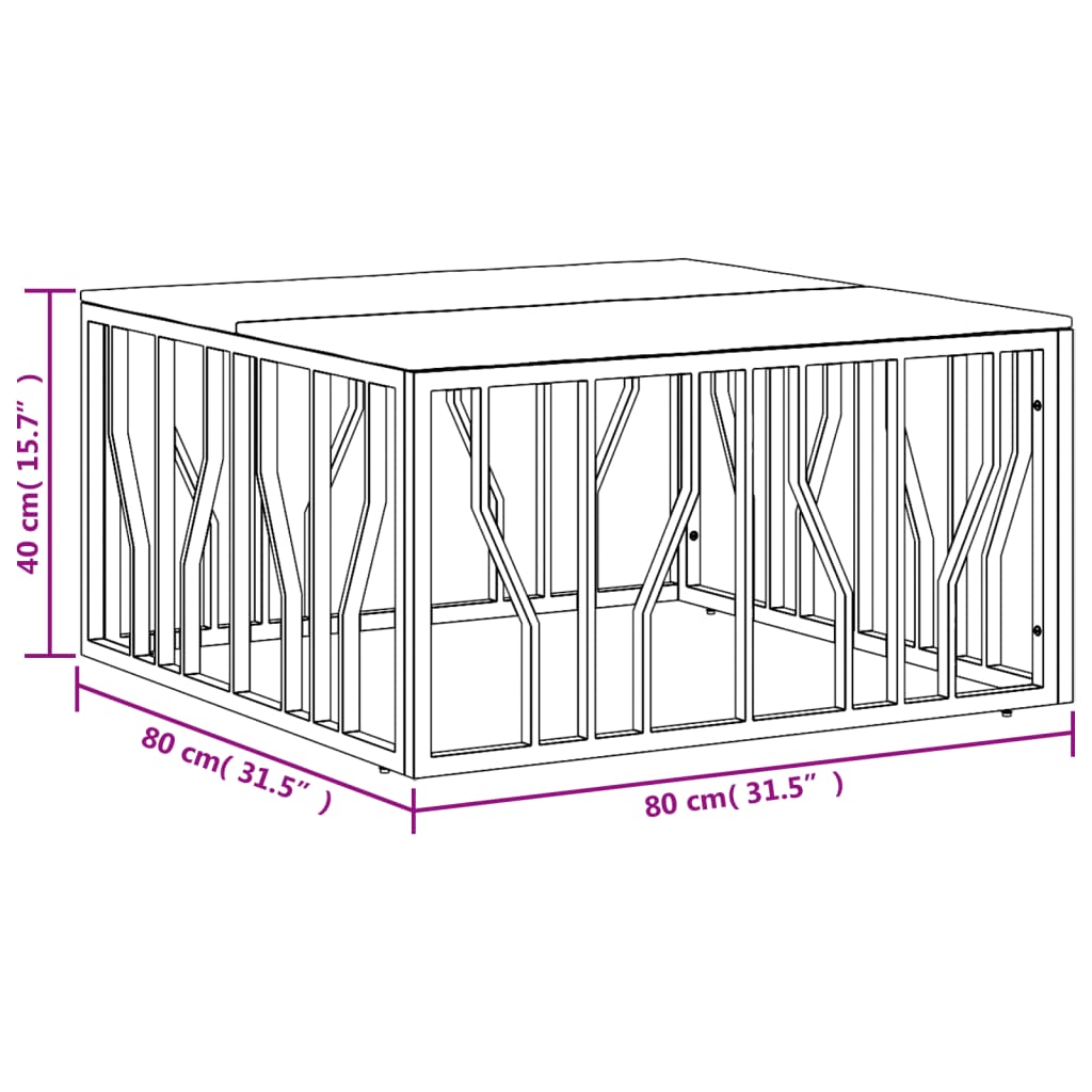 vidaXL Table basse dorée en acier inoxydable et bois de récupération massif