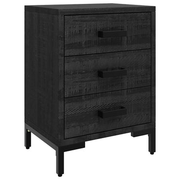 vidaXL Table de chevet Noir 40x30x55 cm Bois de pin massif