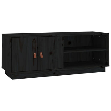 vidaXL Meuble TV Noir 105x34x40 cm Bois de pin massif