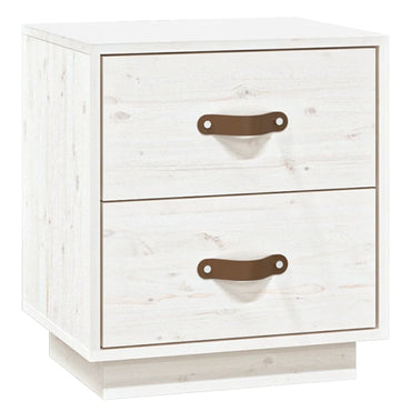 vidaXL Nachttisch Weiß 40x34x45 cm Massivholz Kiefer